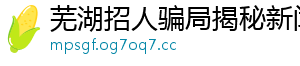 芜湖招人骗局揭秘新闻网